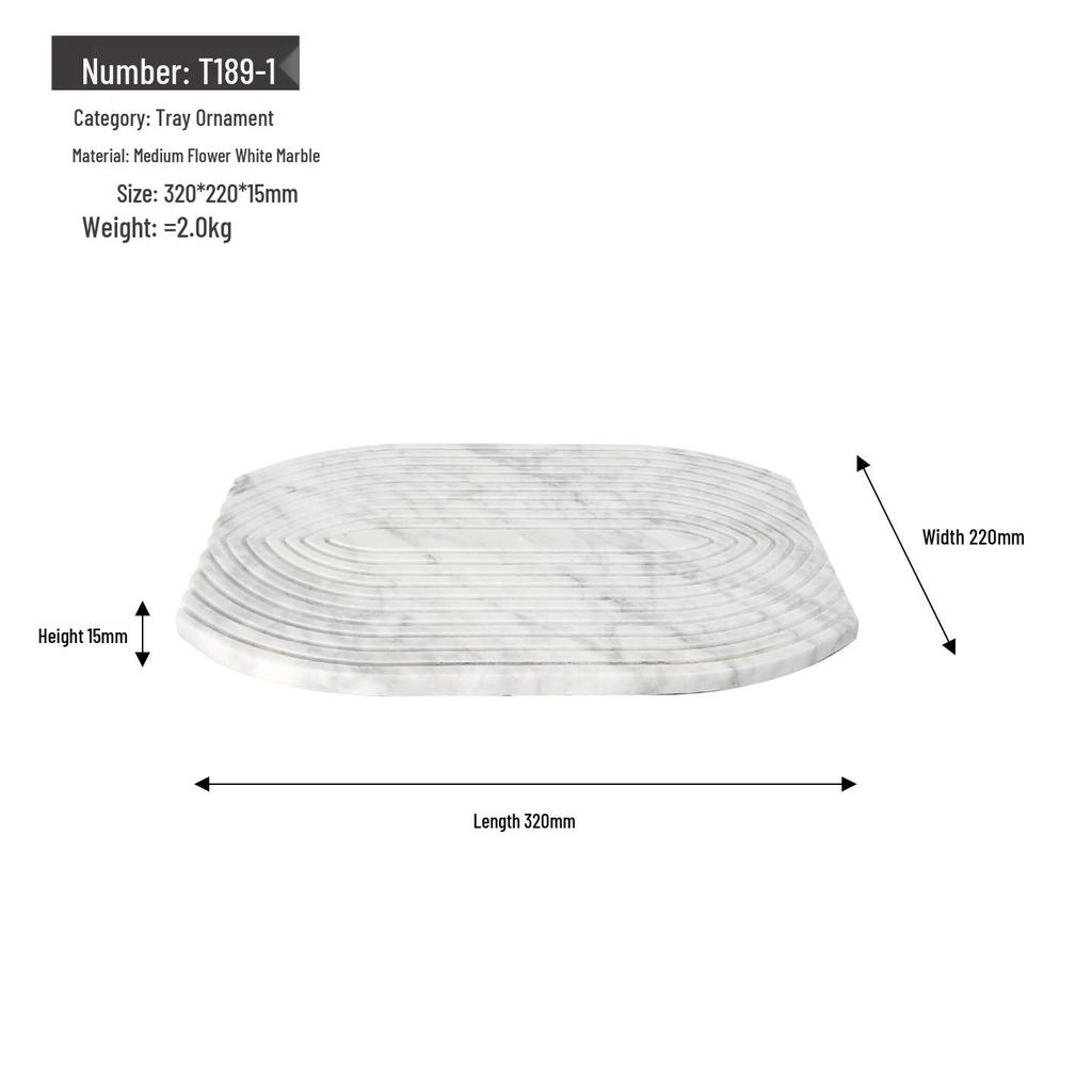 Modern Marble Tray Ornament for Living Room, Bedroom, and Hotel Décor