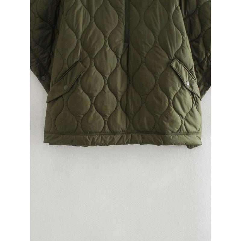 Araltay New Western Style Women Clothes Waterproof Half Zipper Cape Coat Stand Collar Warm Cotton-Padded Coat Cotton-padded Jacket