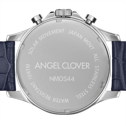 Angel Clover Men's Watch, MONDO SOLAR, Solar Battery, 10 ATM Water Resistance, Mineral Glass, Navy Dial, Stainless Steel, NMOS44SNNV-NV, Navy