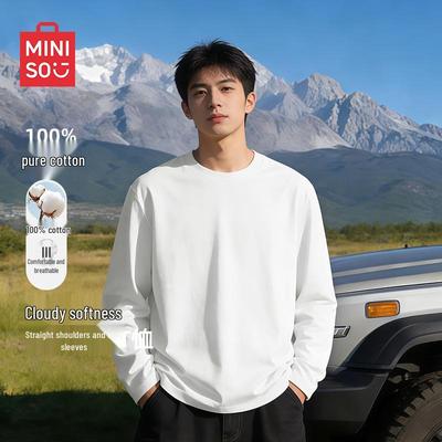 Men's Pure Cotton Loose Fit Long Sleeve T-Shirt
