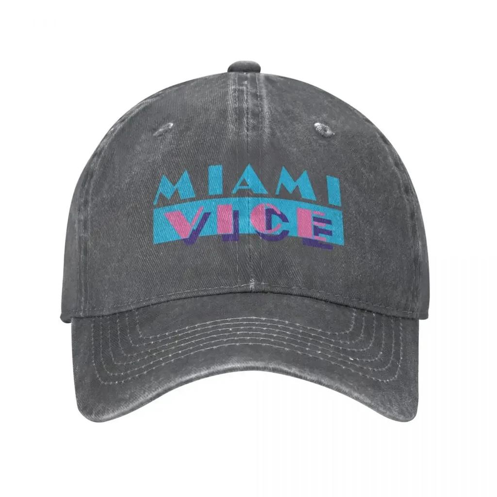 Miami Vice Vaporwave Harajuku Unisex Style Baseball Cap Distressed Denim Caps Hat Vintage Outdoor Summer Adjustable Sun Cap