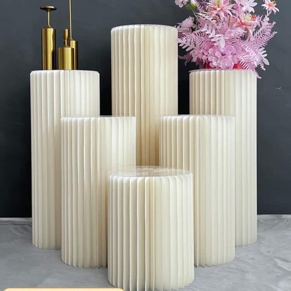White Cylinder Display Stand Paper Table Columns Ins Style Roman Pillar Dessert Rack  Wedding Party