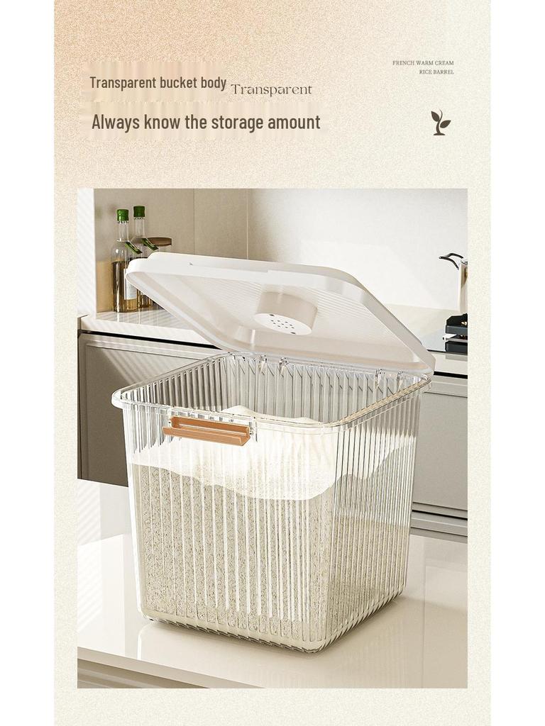 Japanese-Style Moisture-Proof Sealed Rice Storage Container, 10-20 Jin Capacity, Insect-Proof Kitchen Rice and Flour Jar