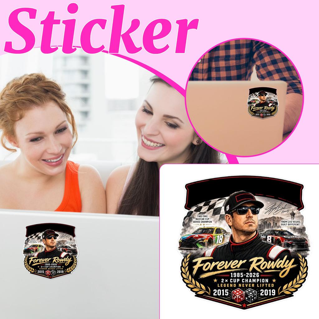 Racing Inspired 7-8cm Vinyl Sticker Durable Motorsport Theme Decal Forever Rowdy Cup Legend Never Lifted