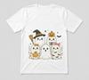 Cute Ghost Fall Halloween Pumpkin Floral Lover Gift Unisex White T-shirt