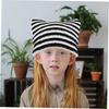 Warm Knit Beanie Cap Unisex Knitted Hat Cat Striped Knit Hat Comfortable Elastic