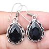Black Spinal Gemstone Handmade Gift For Her Silver Jewelry Earrings 1.5''