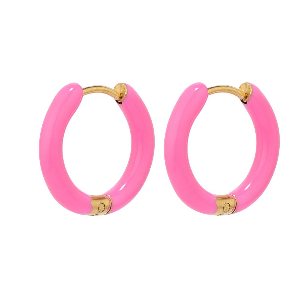 1 Pair Stainless Steel Candy Color Enamel Hoop Earrings Women Kids Earrings Gifts Fashion Children Jewelry Huggie Wholesale