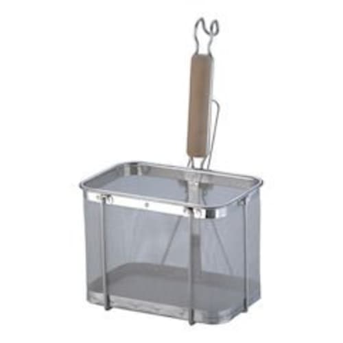 

Shinkoshi Works Square Udon Bowl, Deep, Horizontal Type, Stainless Steel and Natural Wood, Japan AUD12001