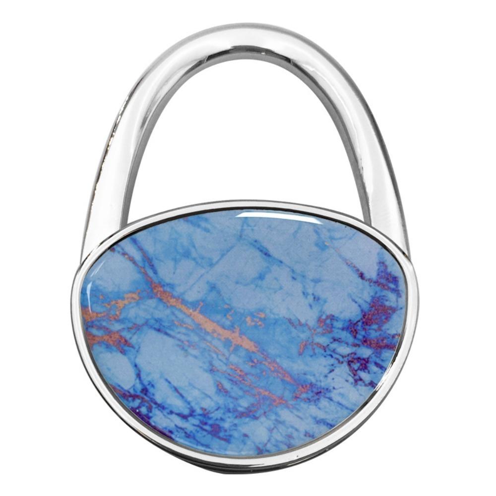 Fashion Marble Texture Handbag Hook Oval Foldable Purse Hanger Holder No Punch Portable Table Edge Hook Under Desk