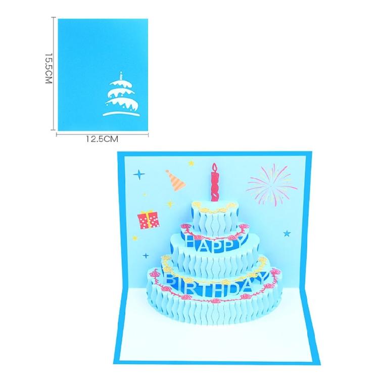 Artistic Popup Birthday Card 3D Cake Greeting Card Stylish Party Invitation Card for Birthdays and Festives Gatherings