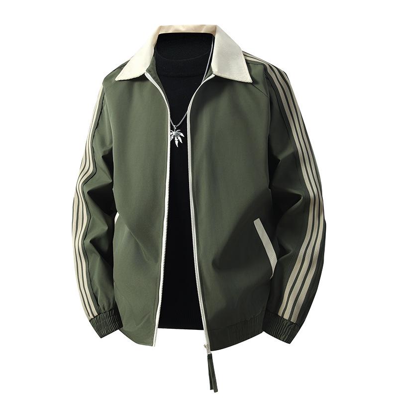 Men's Plus Size Trendy Loose American Casual Jacket - Extra Wide Lapel for Spring and Autumn
