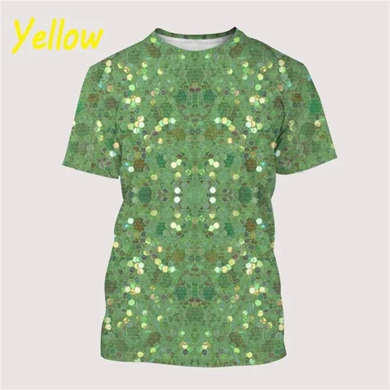Geometric Dizziness Pattern 3D Printed T-shirt for Summer Fashion Trend Short Sleeved Top Men's Psychedelic Casual Round Neck Streetwear