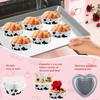 20PCS Heart Shape Disposable Aluminum Foil Cupcake Liners with Lids Mini Cake Pans for Wedding Birthday Party Kitchen Gadget