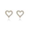 Diamond-inlaid Hollowed-heart Earrings Sweet Girly Heart-shaped Earrings for Women Fresh Style