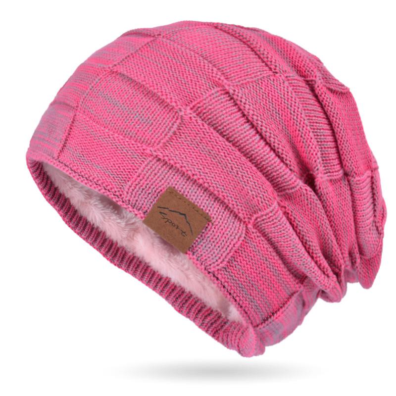 Winter Women'S Knitted Beanie Hat, Warm Fleece Lined Plus Size Fashion Sports Pullover Cap,One Size Fits Most, Casual Daily Wear