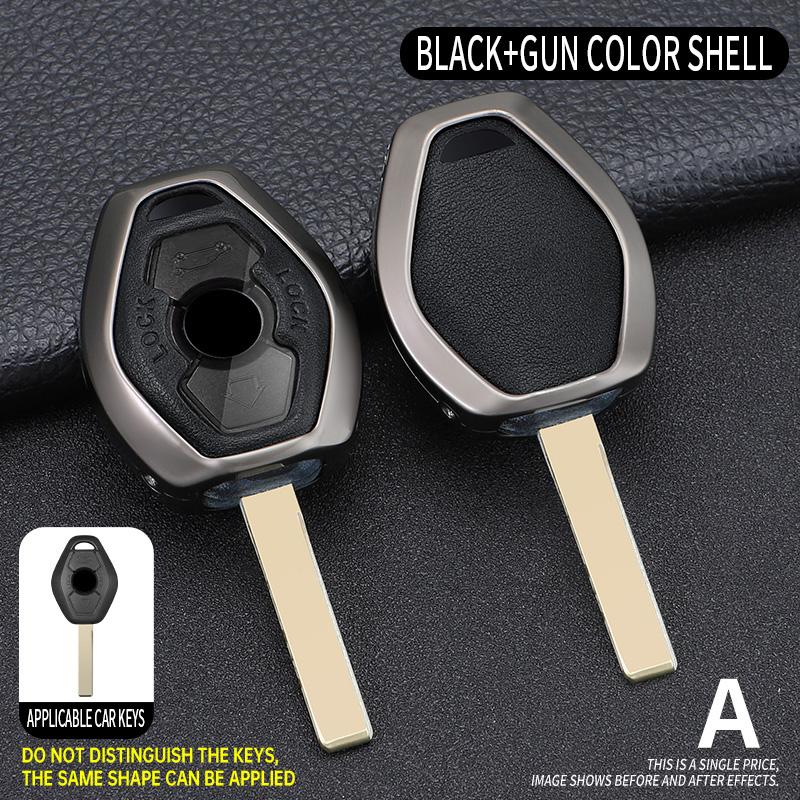 Zinc Alloy +Leather Car Key Case Cover for BMW 3 5 7 Series X5 E53 X3 F83 E46 E39 E38 E60 E63 E61 E64 330i Z3 Z4 E85 E86 M5 325i