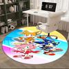 1pc Sonic, Tails & Amy: Anime Cartoon Design Round Carpet  Office Chair Mat, NonSlip Rug for Home Decor