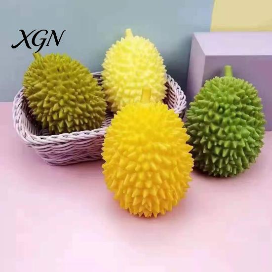 Durian Shape Stress Reliever Realistic Squeeze Toy Unbreakable Soft Fidget for Rubber Relief Cute Fruit-Shaped Decompression Gadget Kids Adults