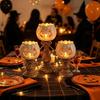 Cutout Face Pumpkin Tealight Candle Holder Scalloped Top Tealight Candle Holder  Thanksgiving Decor