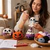 Hand Crochet Yarn Kit for Halloween Pumpkin Plush Doll with Instructions