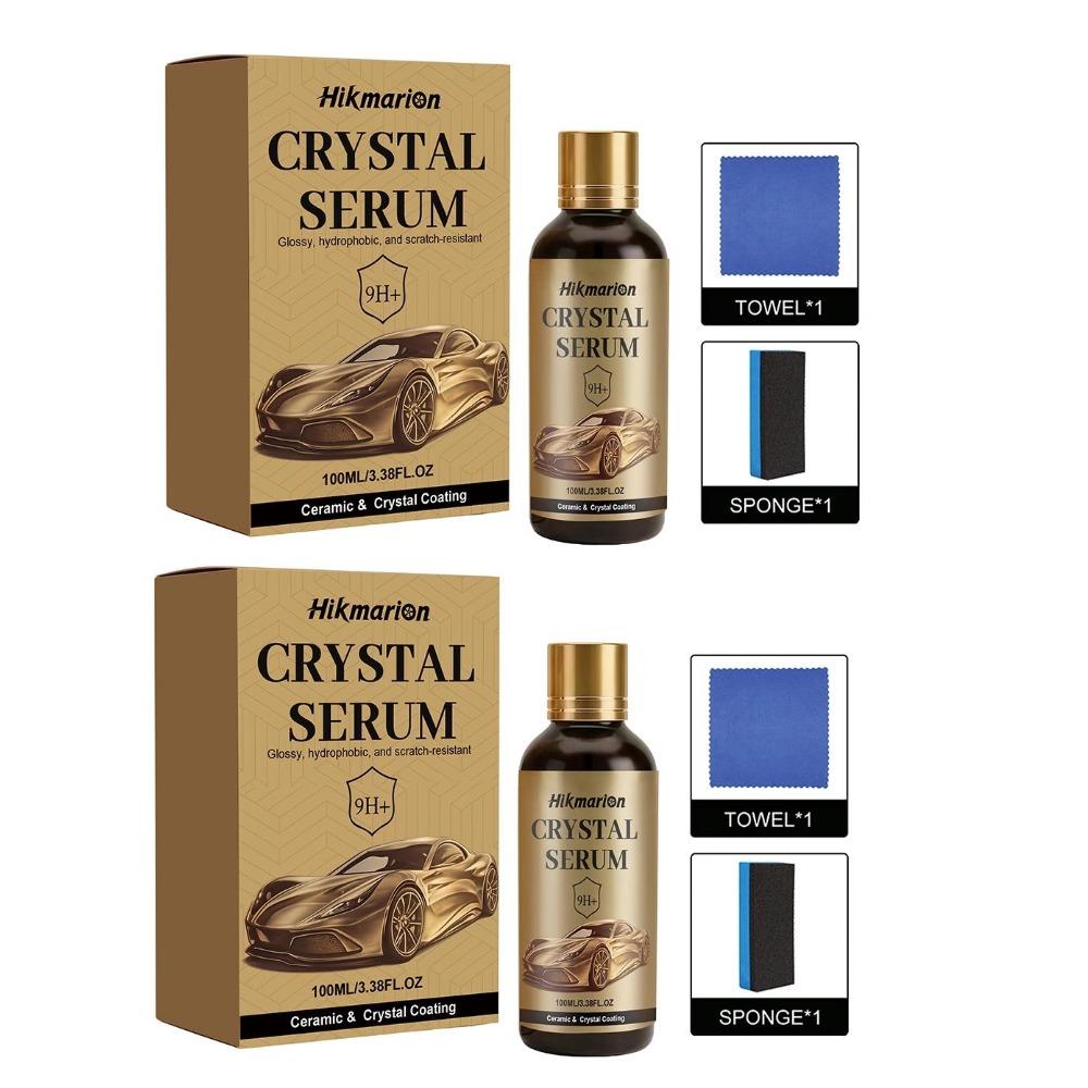 Kristall Serum Keramikbeschichtung Kit Autolackschutz Hochglanz Kratzfest Hydrophob Leicht zu Reinigen Autoaufbereitung Zubehör