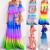 New Women's Clothing Dunhuang Chest Wrap Printing Gradual Change Color Pendulum Dress Dress