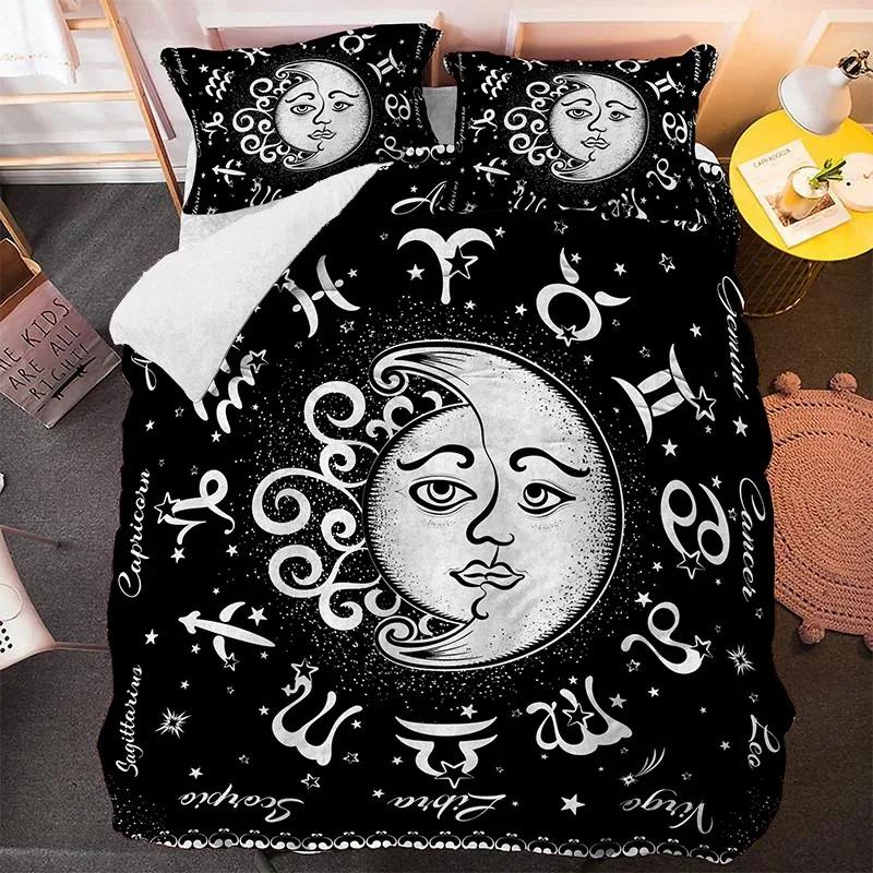 Black Cat Moon Duvet Cover Set Gothic 3D Print Luxury Queen King Single Comforter Bedding Set Home Textile Decor Cartoon Fantasy
