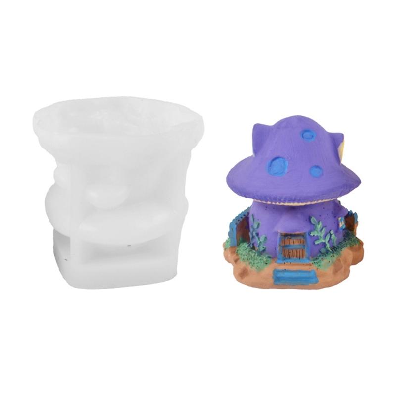 Silicone Mushroom Molds,Candle Making Mold Mushroom House Epoxy Casting Mold for Gypsum Aromatherapy Candle,Home Decor