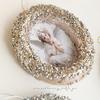 Foam Frame Angel Christmas Tree Pendant Golden Silver Square Circular Frame Hanging Christmas Decoration