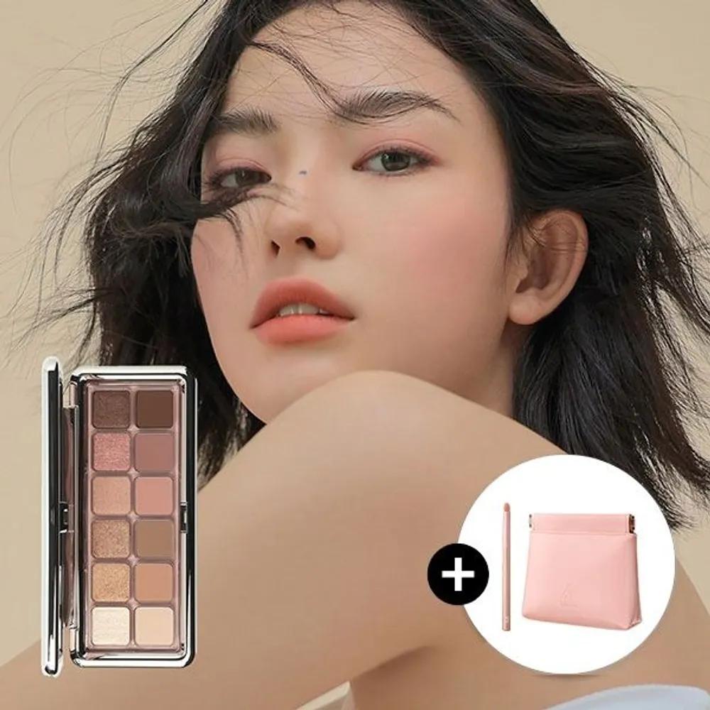 

New Take Eyeshadow Palette (Intense) Glow Eye Point Brush + Cloudy Pink Flip Pouch CREATIVE FILTER
