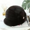 Women's Winter Hat Real Mink Fur Hat Hot Winter Hat Women's Fashion Warm Beret Women's Solid Color Adult Hood