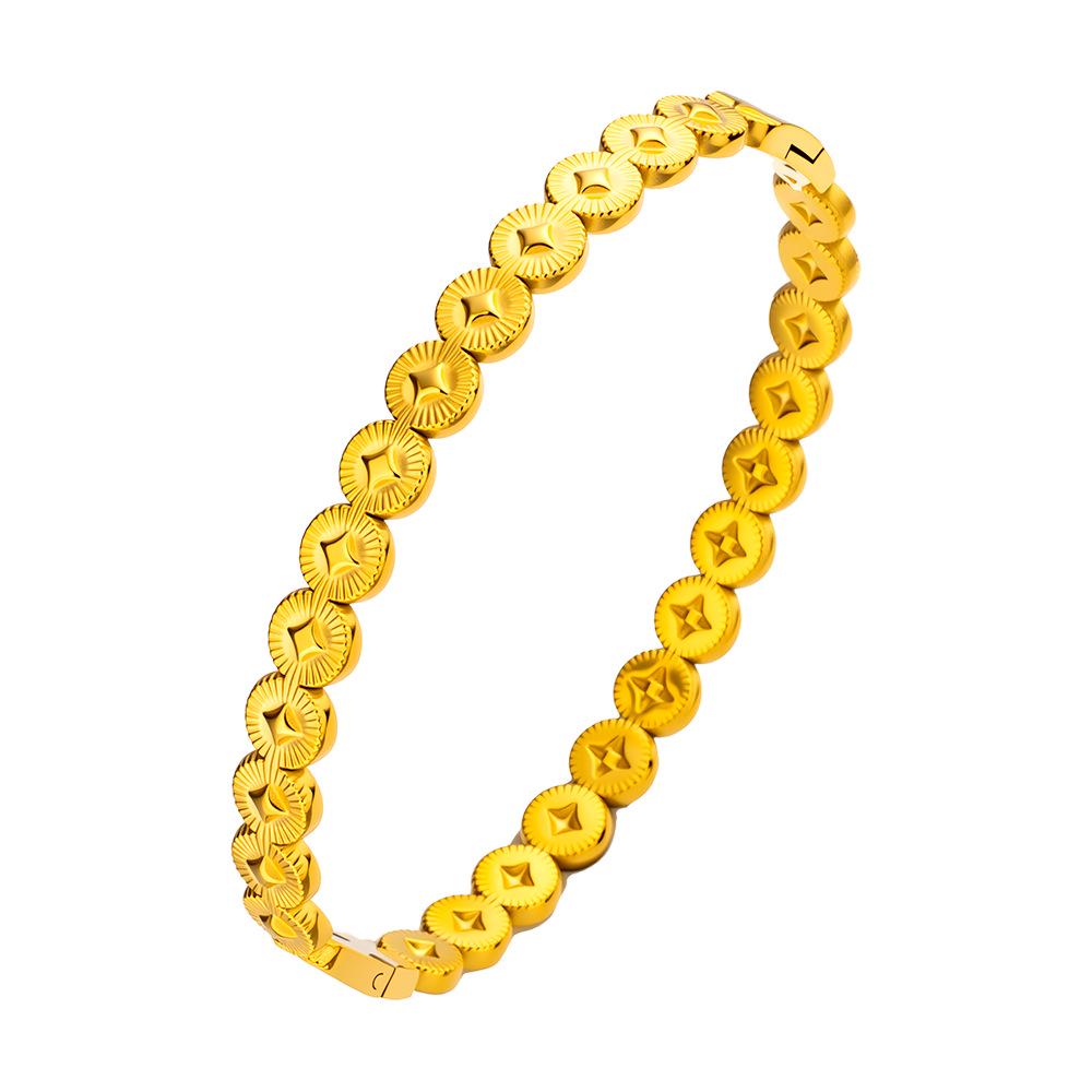 Cross-Border Titanium Steel Bamboo Bracelet: Micro-Inlaid, Personalized, Light Luxury Trendy Design