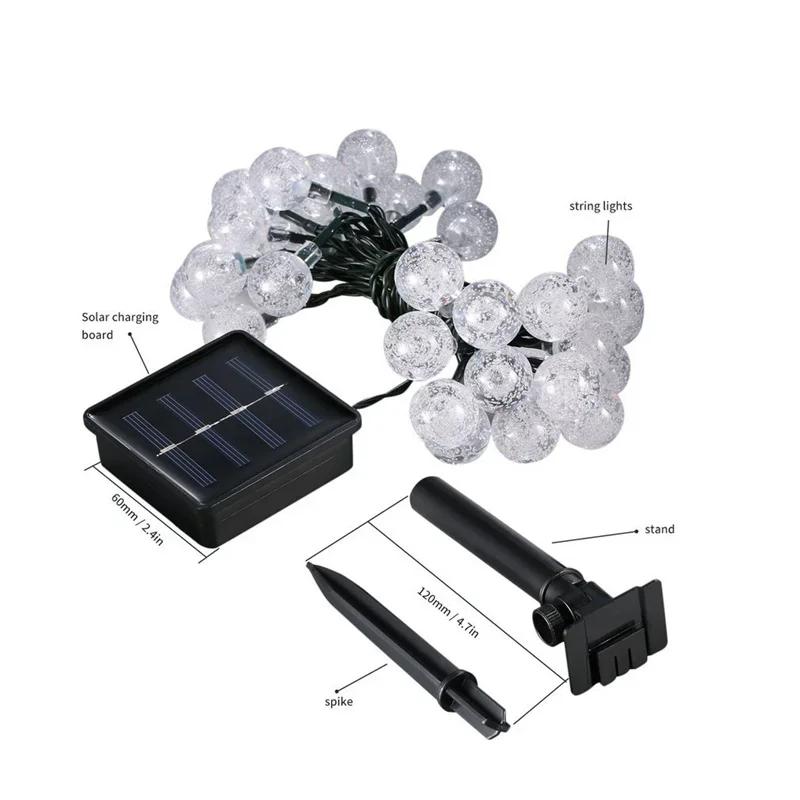 5/7/12M Waterproof Solar Bubble Ball Light String Lights Outdoor Crystal Globe String Light Garden Party Christmas Decoration
