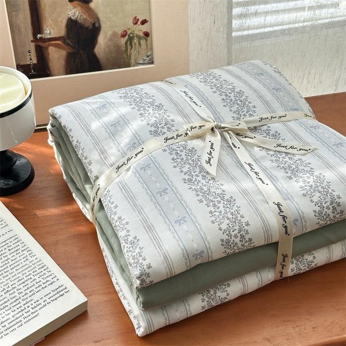 

Хлопковый двухслойный набор из 4 предметов, Чистый хлопок, Аэробная печать, Студенческое общежитие, Простыня, Набор одеял из 3 предметов 150X200cm single quilt