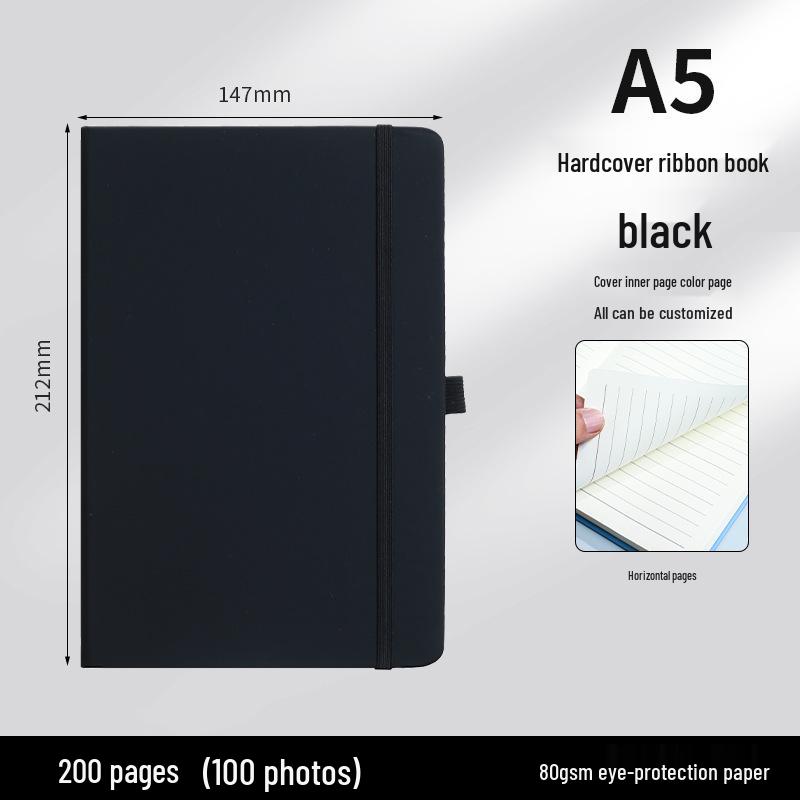 Custom PU Leather Lace-up Notebook with Printed Logo