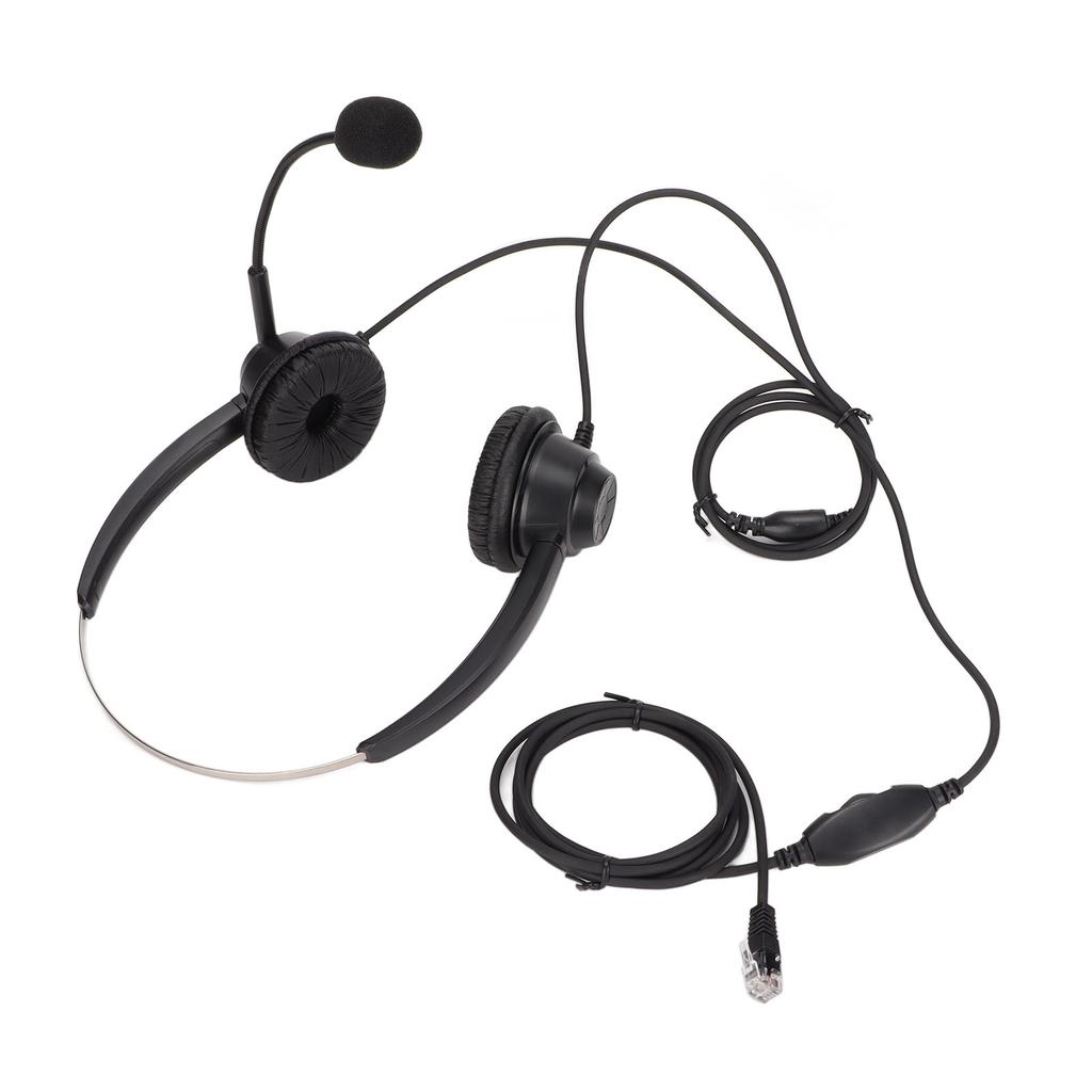 Customer Service Headset Noise Cancelling RJ9 Plug Binaural Wired Telephone Headphone with Mic for VOIP Phones