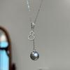 Light Luxury High-End Zircon Gourd Pearl Pendant Necklace Female Elegant Personality Fashion Versatile Neck Chain Sweater Chain