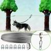 Anti Rust Outdoor Dog Tie Out Cable 15/30M Dog Tie Out Trolley Wire Rope  Outdoor Yard