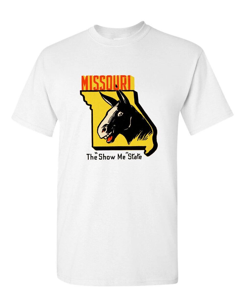T Shirt Vtg Travel Art 100% Cotton Missouri Show Me State Souvenir Souvenir M