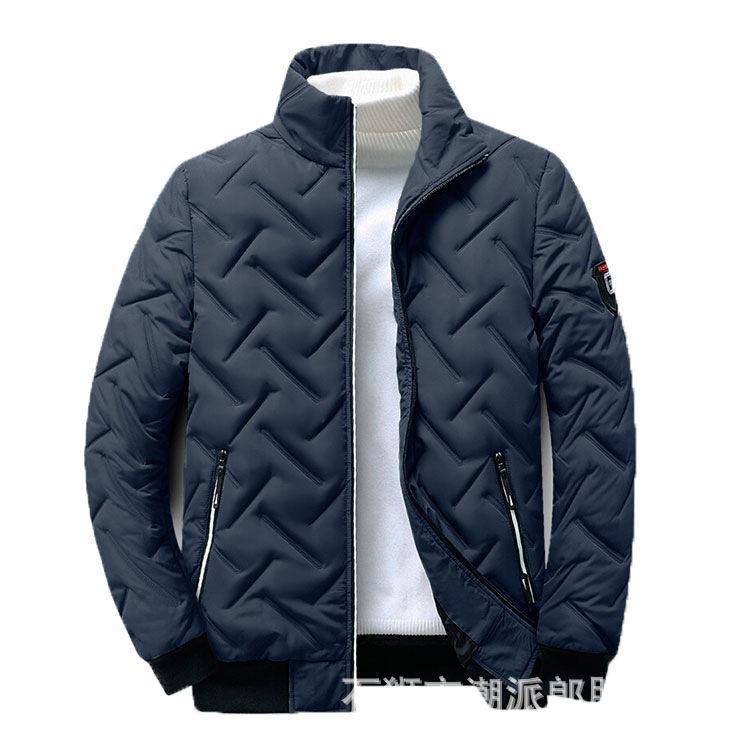 Autumn and winter new cotton-padded jacket men's 2025 cotton clothes stand-up collar men's light and thin thermal top