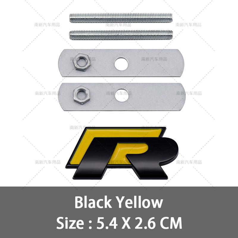 

2026 Hot For VOLKSWAGEN VW 3D Metal R Grill Emblem Badge R line Grille Stickers For Volkswagen VW R Rline Bora Golf GTI Polo Tig
