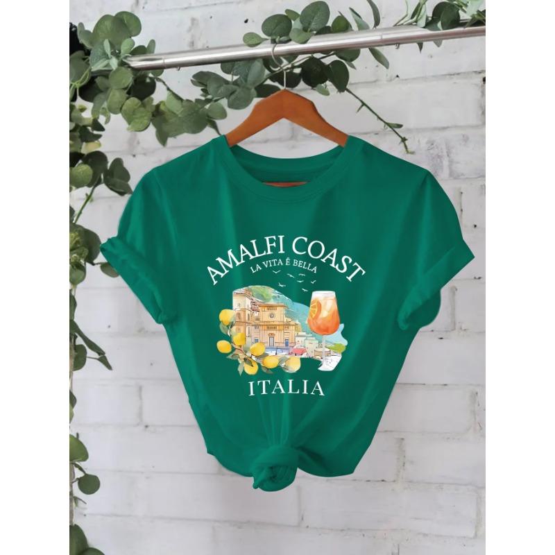 

Футболка из хлопка, летняя, с коротким рукавом, круглым вырезом, с принтом, женская XXXL