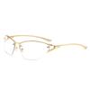 Occhiali da Sole Unici a Mezza Montatura Curva in Metallo Stile Cat-Eye per Donna, Occhiali da Sole alla Moda Y2K con Protezione UV Stile Europeo e Americano per Uomo