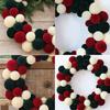 Christmas Ball Wreath For Front Door Christmas Door Wreath with Staggered Three-Tone Ball Clusters, Soft-Looking Texture, and a Back Loop for Entryway