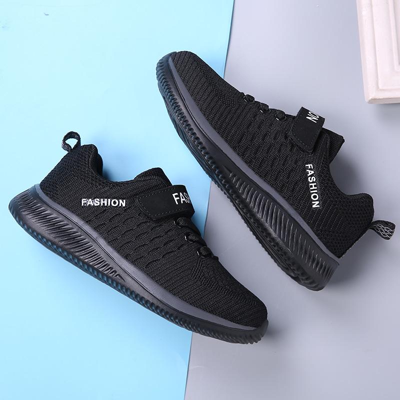 Youth Sports Shoes Summer Flying Woven Breathable Lightweight Mesh Running Sneakers