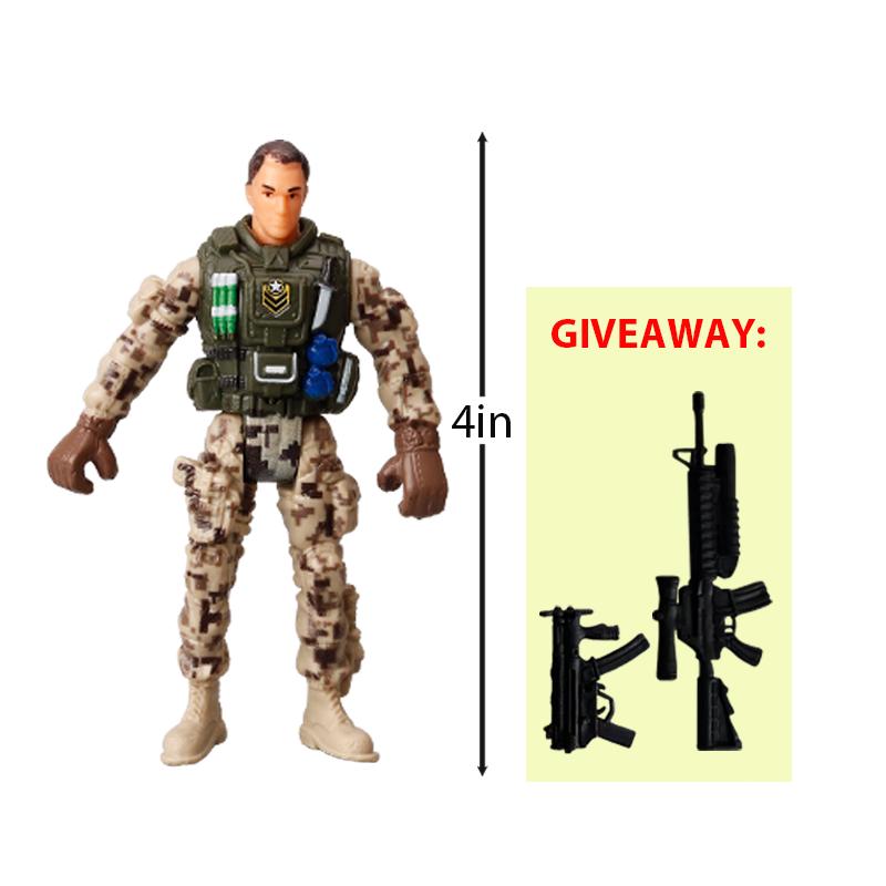 10cm Warrior Elite Force Army Police Military Snow Navy Soldier Action Figure Toy Terrorist SWAT Team Figuras for Children Gift