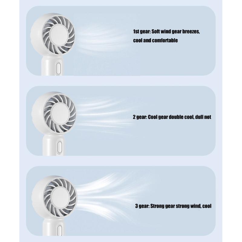 Handheld Cooling Fan Portable USB Charging Electric Fan with Adjustable Three Speed Setting for Home Or Outdoor Activity