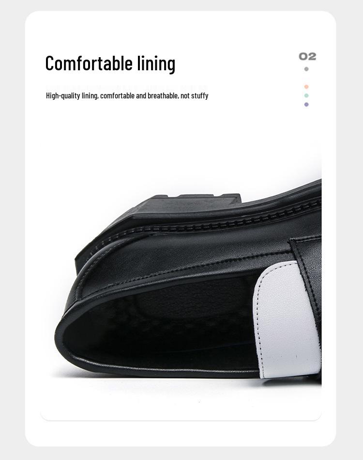 Men's Retro Casual Thick-Soled Leather Shoes with Height Increase