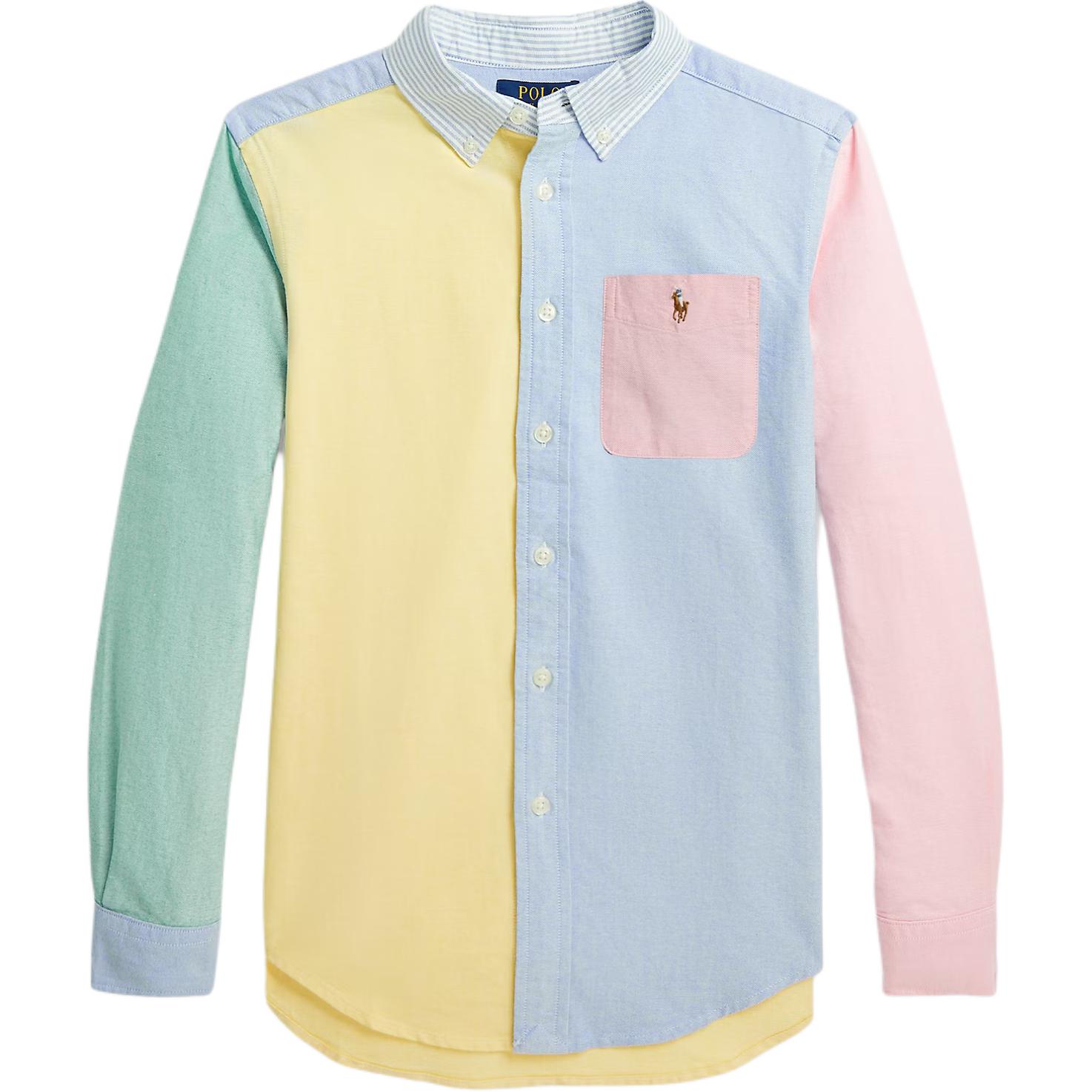 

Рубашка Polo Ralph Lauren с вышивкой маленького пони, цветная, однобортная, с длинным рукавом, детская, многоцветная 323926248-001 M